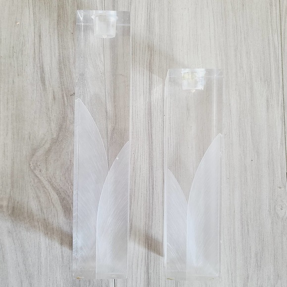 Other - Vintage Lucite clear Block candle holders